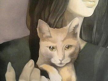 Frauen sind die Hauptfiguren in Gabriele June Michels Kunstwerken, oft zusammen mit Tieren.  Fotos: privat
