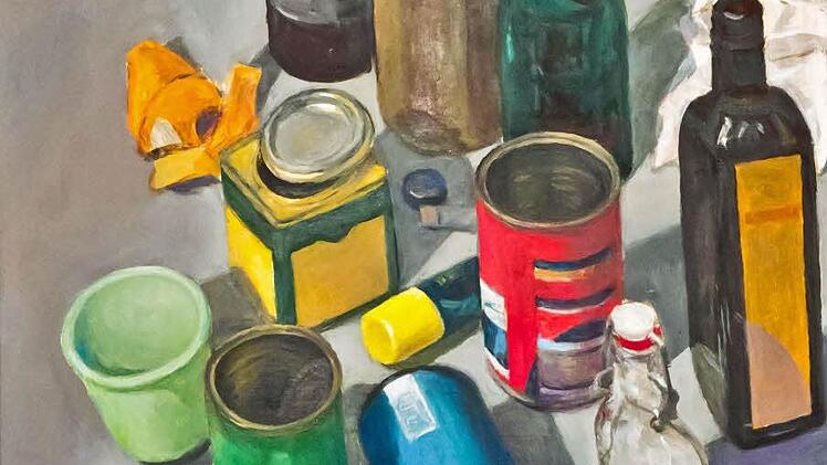 Gudrun Brüne: Stillleben mit Büchsen, 2013 Foto: Jochen Berger