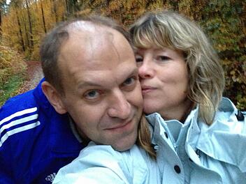 Mal wieder beim Training: Karola Gottschall mit ihrem Michael  Foto:privat