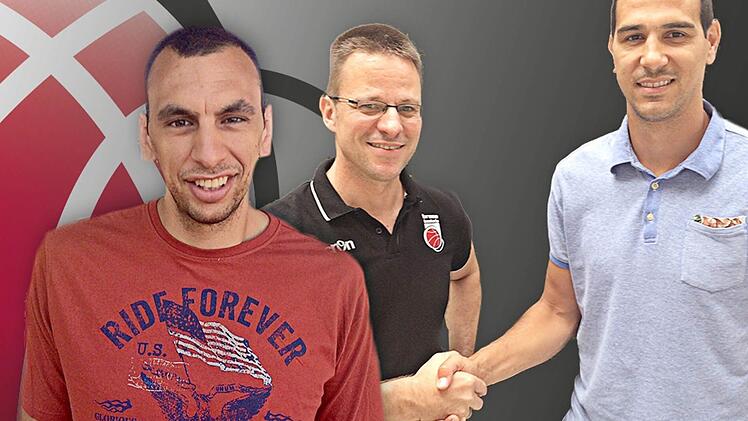 Mit Yassin Idbihi (l.) und Nikos Zisis (r.) darf Geschäftsführer Rolf Beyer zwei sehr erfahrene Akteure in Bamberg willkommen heißen. Fotomontage: Brose Baskets