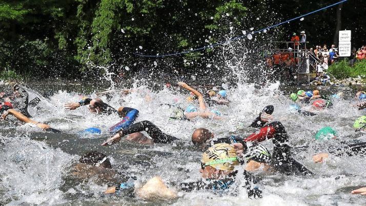 Geschwommen wird in diesem Jahr beim IfA-Nonstop-Triathlon nicht an der Hainspitze, sondern im Alten Kanal. Foto: sportpress