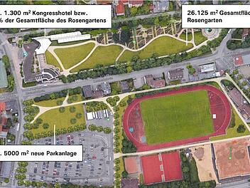 Den Plan für den Rosengarten in Coburg  präsentierte Micheal Stoschek beim Regionentalk.