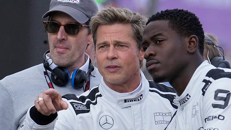 Brad Pitt beim Dreh von Formel-1-Film