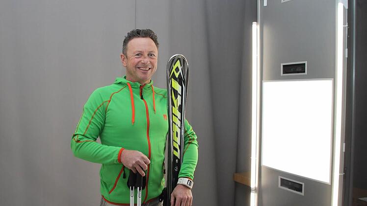 3D-Scanner: Fritz Oertel bringt sich in Position...