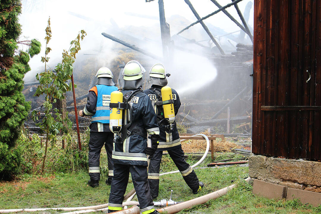 Scheunenbrand im Landkreis Bayreuth