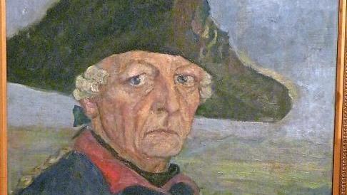 Selbstportrait des Schauspielers Otto Gebühr,das Gemälde entstand kurz nach den Dreharbeiten zu "Der Alte Fritz" 1928.  Foto: B. Windsheimer