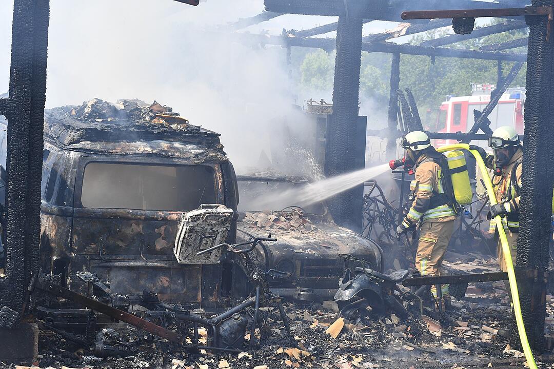 Scheunenbrand bei Memmelsdorf im Landkreis Bamberg