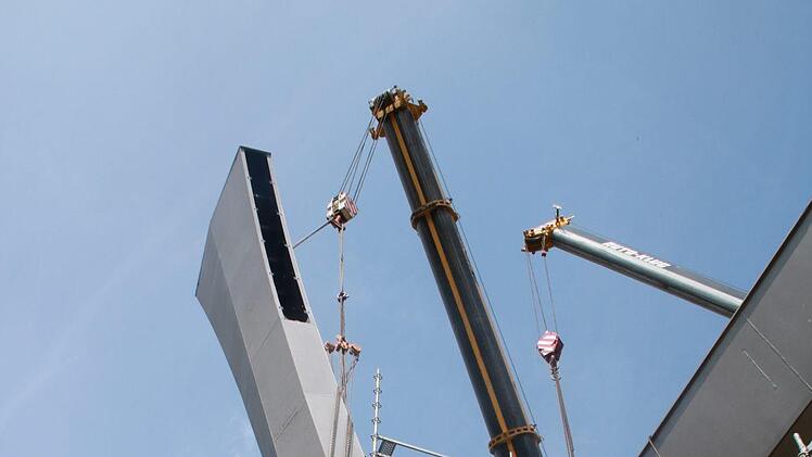 Blick auf die Brückenbaustelle in Untersteinach. Foto: Jürgen Gärtner