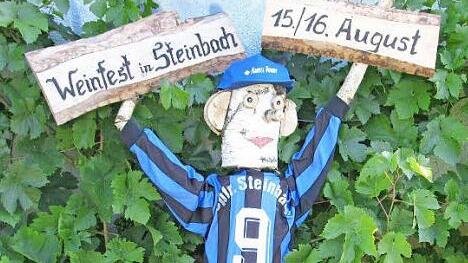 Auch die "Fußballer" rühren kräftig die Werbetrommel für das Weinfest am nächsten Wochenende.
