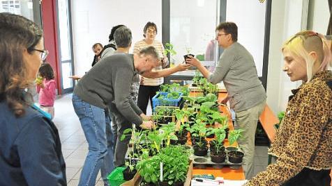 Bei der Pflanzenbörse in Pfarrweisach war einiges los.  Foto: Simon Albrecht