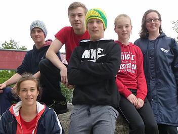 Das erfolgreiche Eberner Schwimmerteam, von links Anna Neubauer, Alexander Amend, Johannes Fischer, Moritz Werner, Inka und Lara Amend. Es fehlt Leonie Hagel.