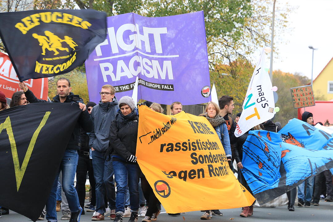 Linke Demo gegen Balkanzentrum Bamberg