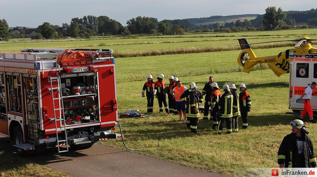 Unfall bei Wassertrüdingen im Landkreis Ansbach