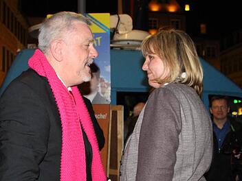Verstehen sich gut: der künftige OB Norbert Tessmer und die vielleicht künftige Zweite oder Dritte Bürgermeisterin Birgit Weber. Foto: Barbara Herbst