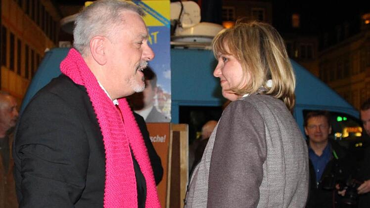 Verstehen sich gut: der künftige OB Norbert Tessmer und die vielleicht künftige Zweite oder Dritte Bürgermeisterin Birgit Weber. Foto: Barbara Herbst