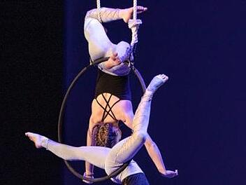 Junge Artisten zeigen bei der Zirkusshow ihr Können im Zirkuszelt. Foto: privat