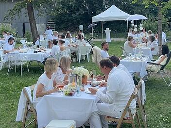 Zum ersten Mal fand das Dinner en blanc im neuen Stadtsteinacher Generationenpark statt.Klaus R&ouml;ssner