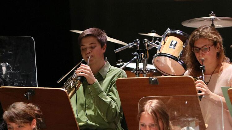 Junge Talente aus der Region und Profis des Philharmonischen Orchester musizierten zusammen beim "Concert for Kids" unter Leitung von Dominik Tremel im Landestheater Coburg. Foto: Jochen Berger