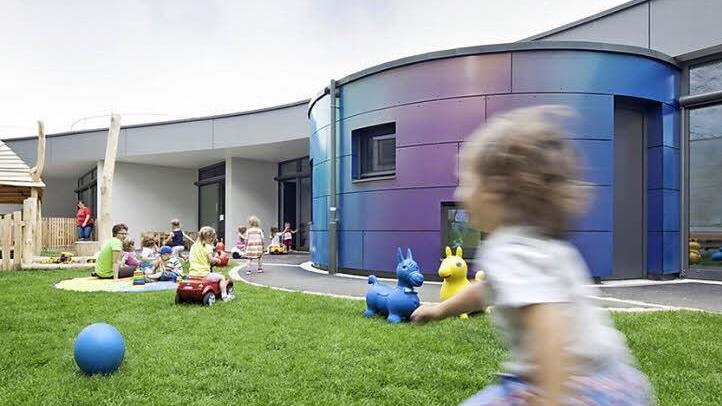 Der Kindergarten in Euerdorf. Foto: Architekturbüro Hessdörfer Seifert/ Christof Saile