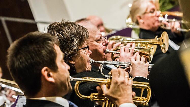 Der Posaunenchor St. Moriz spielte unter Leitung von Peter Stenglein Bläsermusik aus alter und neuer Zeit. Foto: Jochen Berger