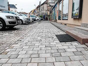 Pflaster f&uuml;r Kitzinger Innenstadt auf Testfl&auml;che
