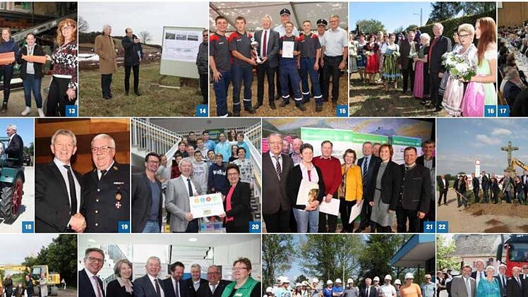 Ausschnitt aus dem Jahresbericht des Landratsamtes Bamberg: Auf 14 Fotos einer Seite ist der Landrat immerhin 14-mal zu sehen. Fotos: Landratsamt Bamberg