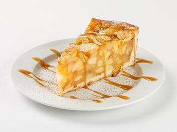 Saftige Apfeltorte mit Karamell und Sonnenblumenkernen