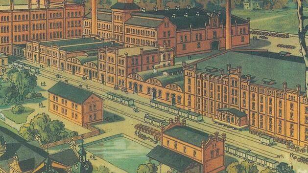 Die M&ouml;nchshof-Brauerei in der Blaich ist eine der &auml;ltesten Kulmbacher Brauereien. Heute ist sie zwar nur noch Museum, doch die  Marke wird f&uuml;r die Kulmbacher Brauerei immer wichtiger. So legte M&ouml;nchshof im Jahr 2019 um acht Prozent zu. Diese Zeichnung zeigt auch einige Geb&auml;ude, die nie verwirklicht wurden. Foto: Archiv/Christian Schuberth