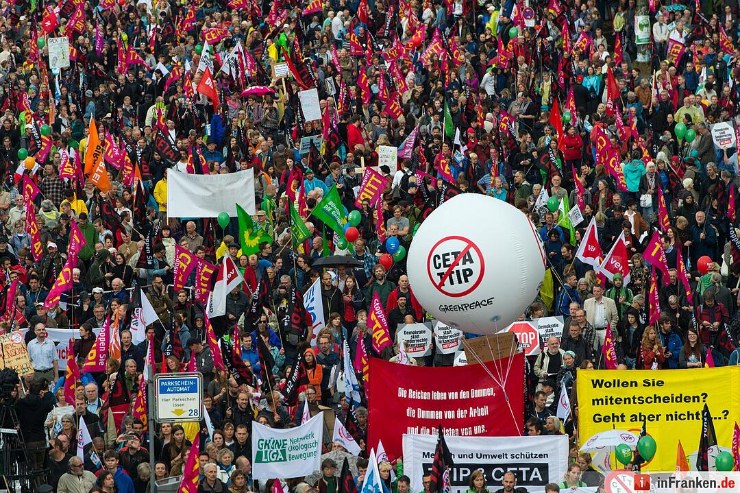 Demonstration gegen die Handelsabkommen