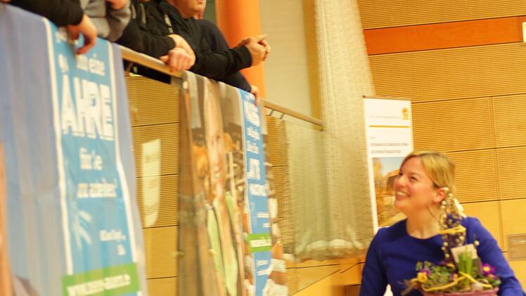 Katharina Schulze verabschiedet sich von den Landwirten.