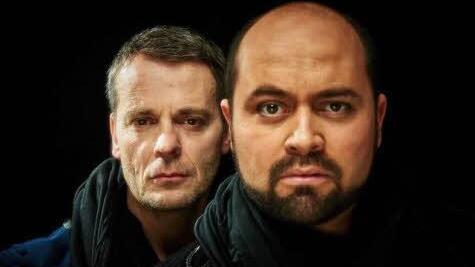 Jago (links, Andreas Ulrich) und Othello (Patrick L. Schmitz) Foto: Matthias Weinberger