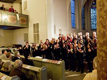 Das Vocalensemble Coburg und der Chor "A cappella Bavarese" gestalteten ein Konzert in der Coburger Heilig-Kreuz-Kirche. Foto: Jochen Berger