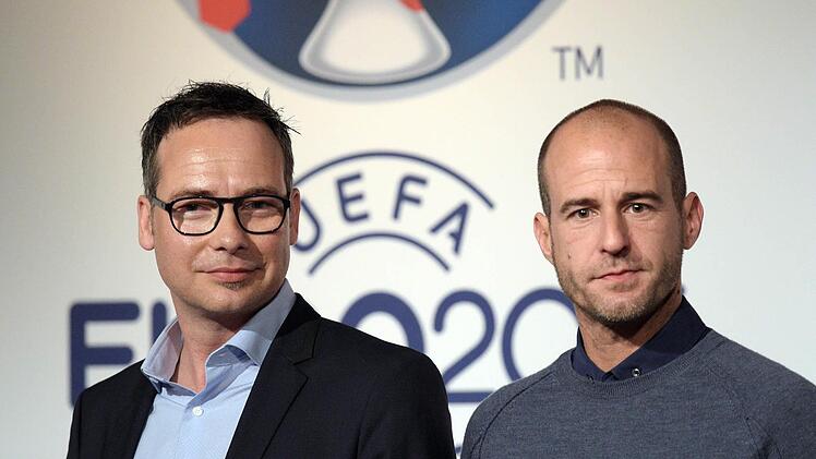 Das Duo Opdenhövel und Scholl moderiert auch bei der Europameisterschaft in Frankreich für die ARD. Foto: Rainer Jensen/dpa