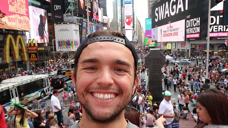 Eindrücke von der Weltreise von Raphael Guya - hier am Times Square Bew York. Foto: privat