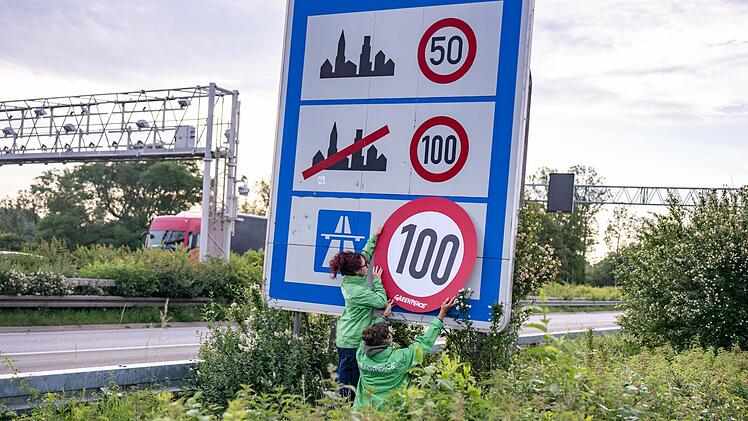 Greenpeace-Aktion f&uuml;r Tempolimit auf Autobahnen