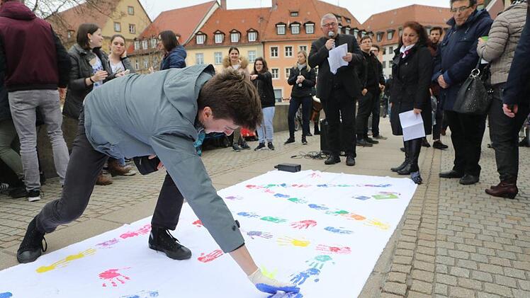 Demonstration in Bamberg am Internationalen Tag gegen Rassismus. Foto: Barbara Herbst