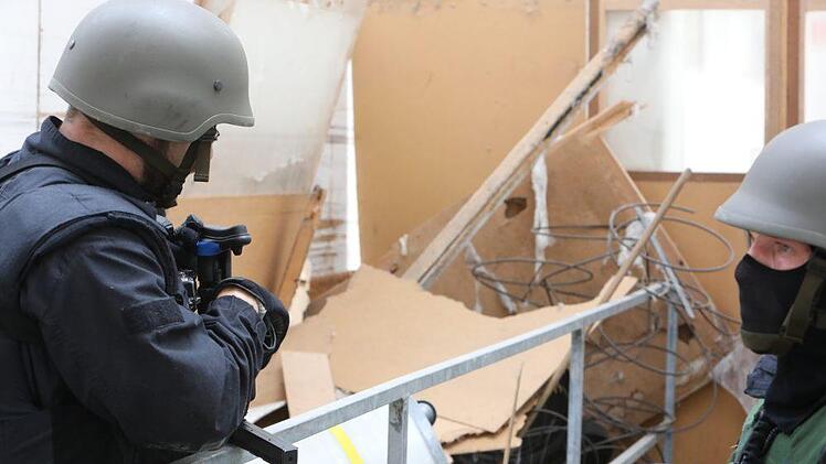 Großübung der Bundespolizei in Mainleus. Foto: Barbara Herbst