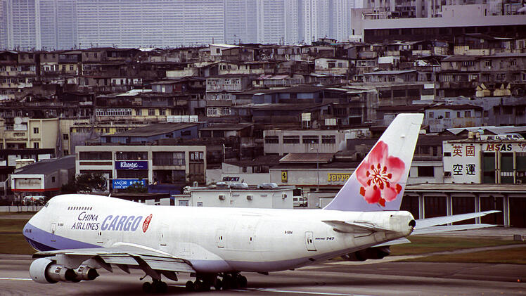 Flugzeug in Hongkong