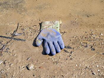 Handschuh im Schlamm