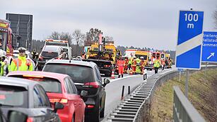 Massenunfall auf der A73 bei Breitengüßbach
