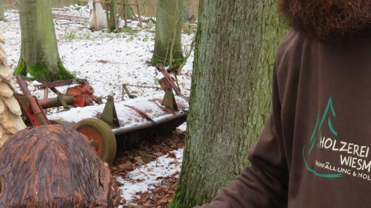 Dieses "Wildschwein" ist in einem Stück aus Eiche geschnitzt und wurde nur mit Leinöl und Holzwachs behandelt Foto: Monika Schütz