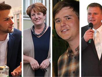 Gesichter der Wahl: Claudio Kleinhans (von links) holte aus dem Stand 34,63 Prozent und überraschte damit Amtsinhaberin Brigitte Meyerdierks. Sie gewann die Wahl mit 50,96 Prozent der Stimmen nur knapp. PWG-Vorsitzender Jonathan Kirchner konnte der herben Niederlage Mike Richters nichts entgegensetzen. Der PWG-Kandidat brachte es auf noch nicht einmal 15 Prozent der Stimmen.  Fotos: Archiv/Ulrike Müller/Ronald Rinklef