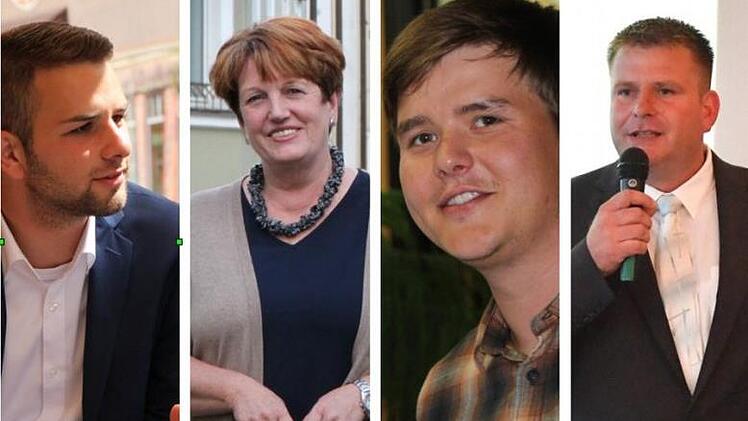 Gesichter der Wahl: Claudio Kleinhans (von links) holte aus dem Stand 34,63 Prozent und überraschte damit Amtsinhaberin Brigitte Meyerdierks. Sie gewann die Wahl mit 50,96 Prozent der Stimmen nur knapp. PWG-Vorsitzender Jonathan Kirchner konnte der herben Niederlage Mike Richters nichts entgegensetzen. Der PWG-Kandidat brachte es auf noch nicht einmal 15 Prozent der Stimmen.  Fotos: Archiv/Ulrike Müller/Ronald Rinklef