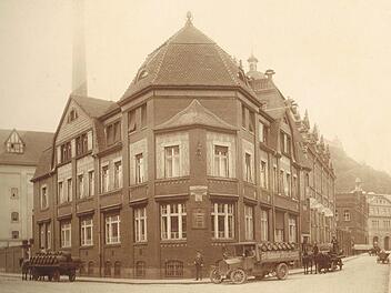Die EKU hatte ihren Ursprung in der Stadtmitte zwischen Klostergasse, Webergasse, Sutte und der Grabenstraße. Das Bild zeigt das imposante Verwaltungsgebäude.  Repro: Helmut Geiger