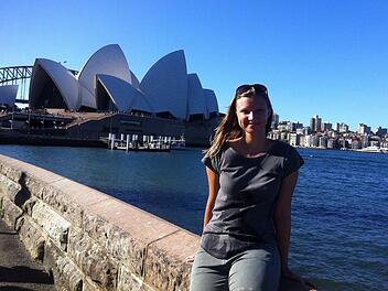 Die futuristische Gebäudekonstruktion der Sydney Opera ist eines der beliebtesten Fotomotive in der größten Stadt Australiens. Der Schnappschuss fürs Album war für Julia Titus natürlich Pflicht. Foto: privat