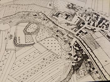 Die Umrisse des Burgberges 1849. Repro Archivbild: Philipp Bauernschubert
