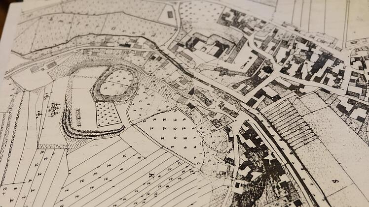 Die Umrisse des Burgberges 1849. Repro Archivbild: Philipp Bauernschubert