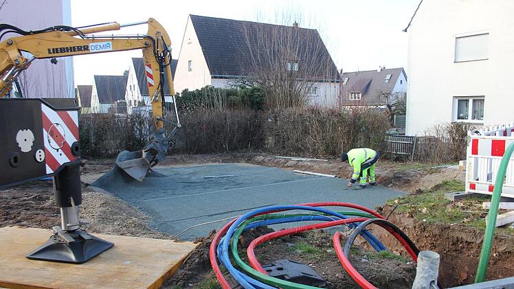 Das Fundament wird vorbereitet.