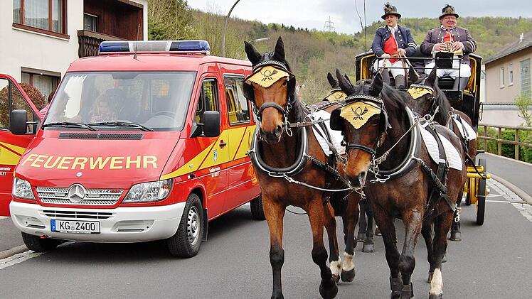 Ankunft der Postkutsche in Bad Bocklet  Foto: Sigismund von Dobschütz