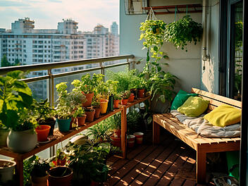 Blumen auf dem Balkon